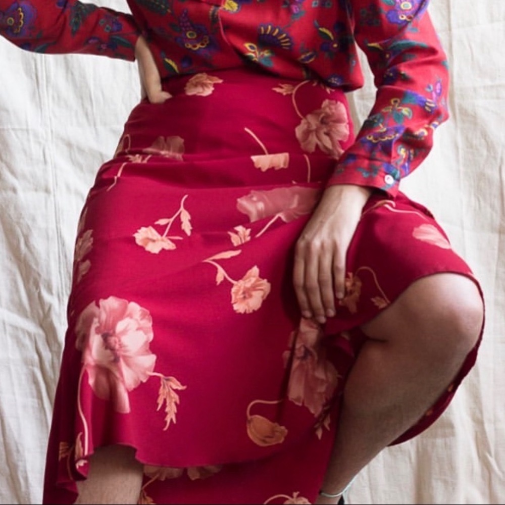 Vintage Red Skirt (Reformation Style)